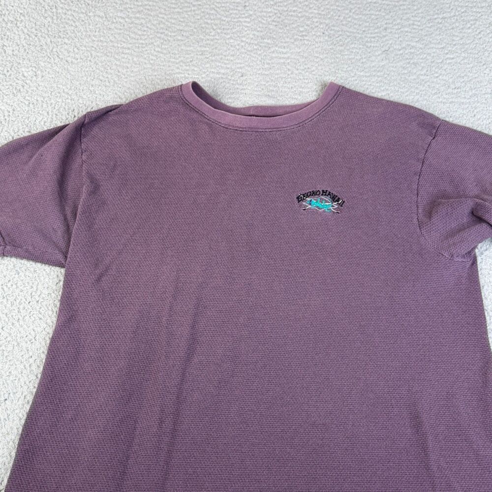 VINTAGE GECKO Hawaii T Shirt Mens XL Purple Short Sleeve Embroidered USA Beach